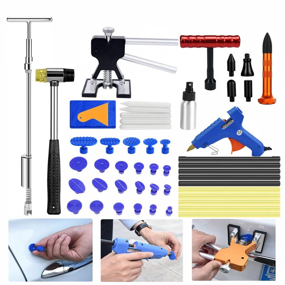 

PDR Tools Paintless Dent Repair Tools slide hammer dent puller glue tabs Kit car repair tools PDR glue for hail damage