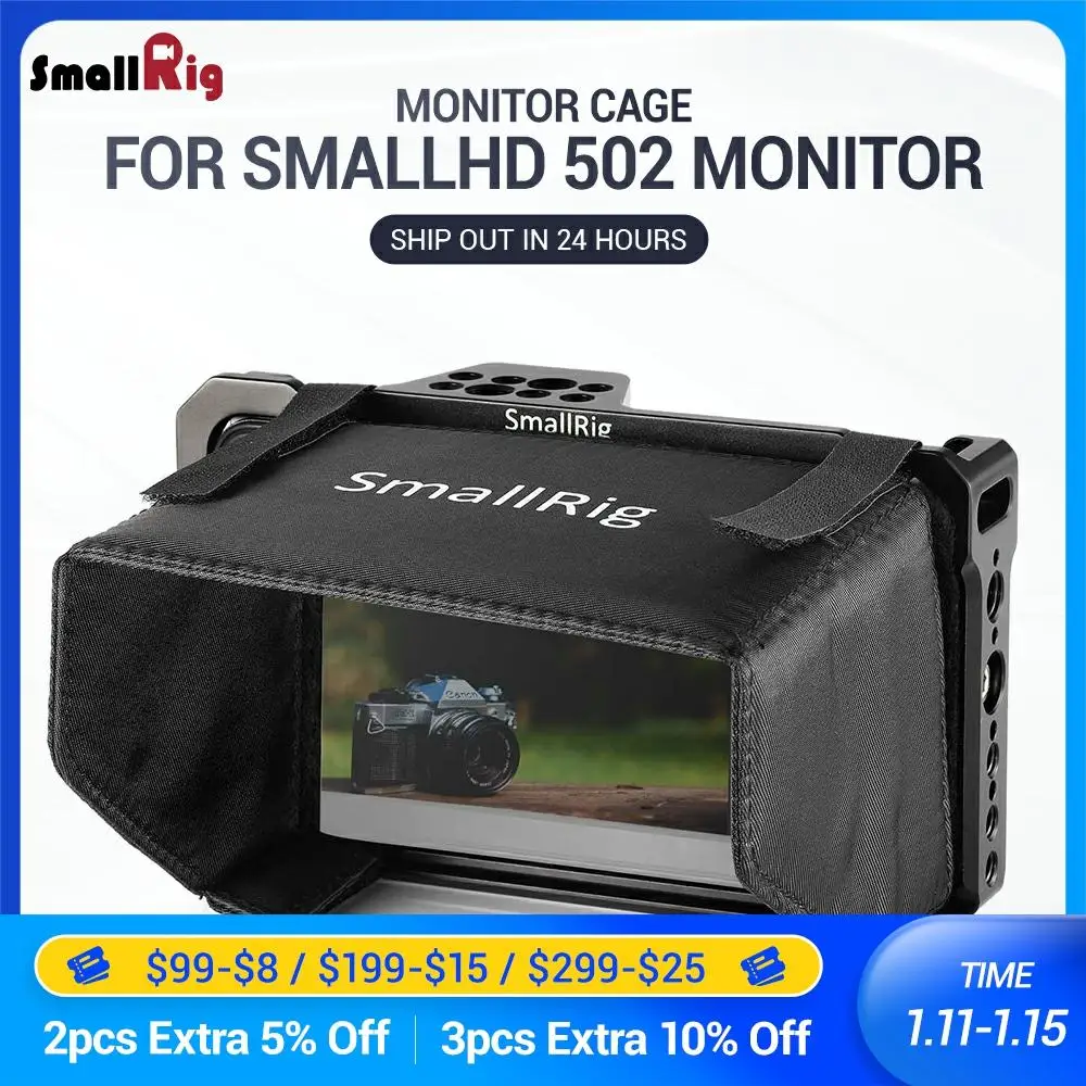 Клетка для монитора SmallRig с солнцезащитным козырьком SmallHD 502 яркий монитор