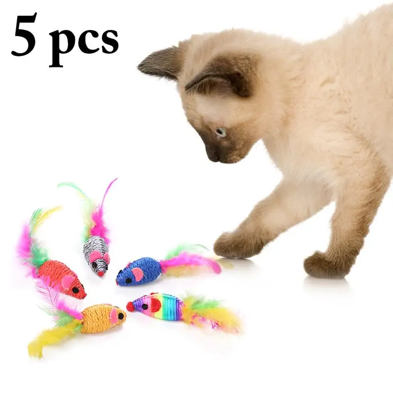 

Игрушки для кошек Kapmore 5 шт./компл., креативные искусственные перья, игрушка в форме мыши для кошек, жевательная игрушка для кошек, игрушки для животных, товары для домашних животных случайного цвета