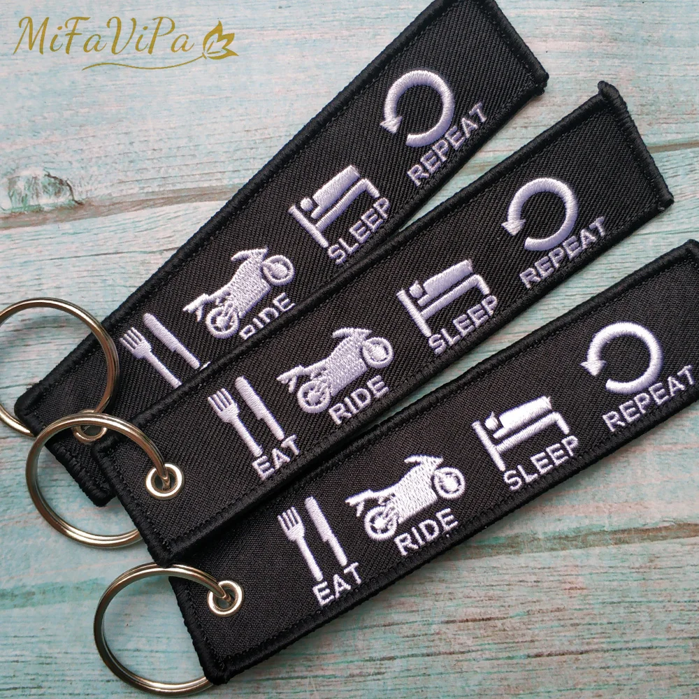 Porte-clés Brodé Patch écusson - Motif Tête De Mort Biker/motard Rouge - Tissu - Fabriqué En France - Neuf Avec étiquettes