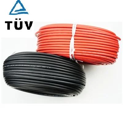 Solar Panel Connector Cable ALLMEJORES Solar PV cable Red blak cable for solar panel system 1500v 4mm2 /6mm2 (12/10AWG )TUV UL approval 10m/Roll