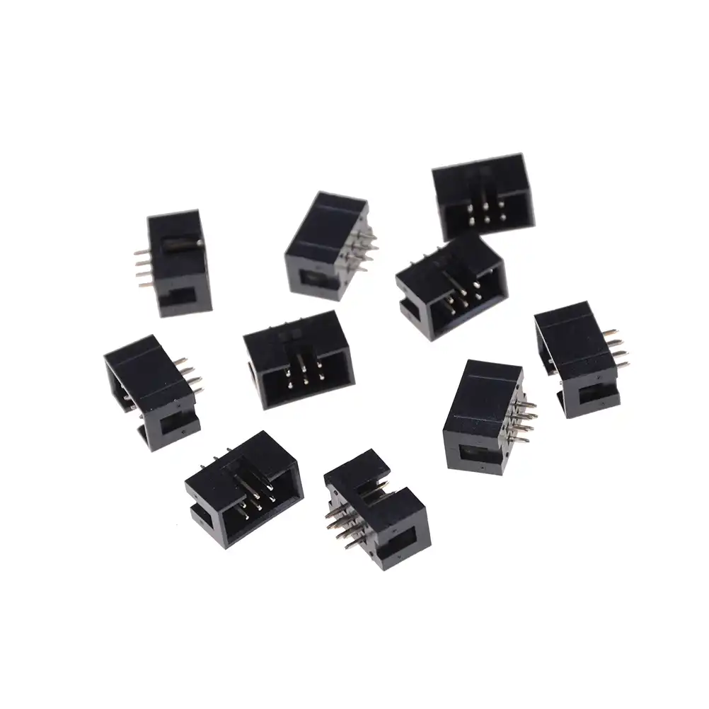 10PCS DC3-10P 2.54mm 2x5 Pin Straight Male Shrouded header IDC Socket YJ