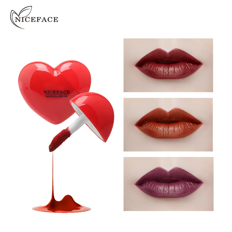 New Beauty Lip Glazed Love Mini Version Matte Liquid Lipstick Waterproof Costmetics Nude Women Batom Long Lasting Tint |