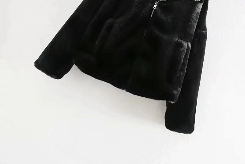 Увядшая английская стильная уличная Черная куртка-бомбер с искусственным мехом на молнии для женщин casaco feminino jaqueta feminina короткое пальто
