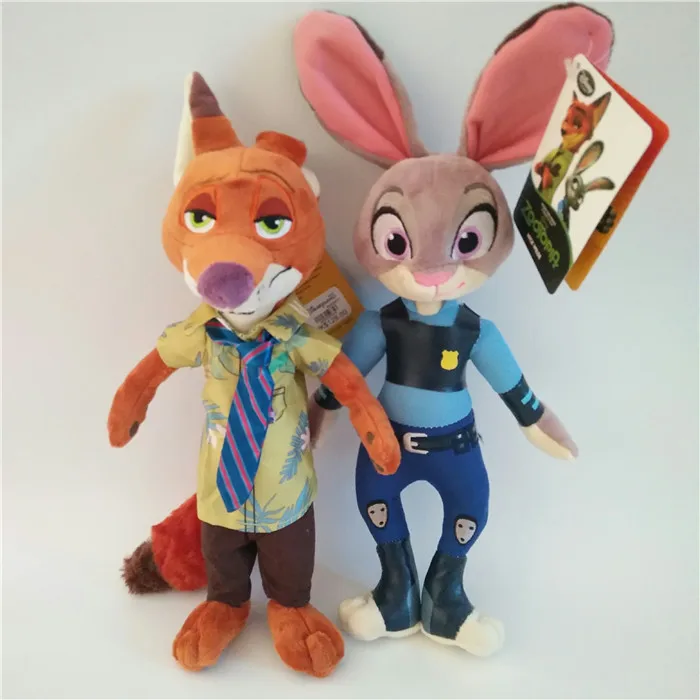 1 шт. Zootopia плюшевые игрушки куклы 24-30 см кролик Джуди Хоппс и лиса Ник Вайлд плюшевые мягкие животные игрушки для детей детские подарки
