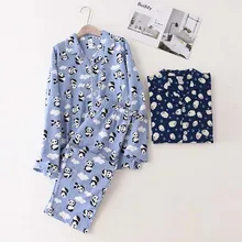 Комплект из двух предметов, Мужские пижамные комплекты, Пижамный костюм с рисунком, осенне-зимний хлопковый домашний костюм с пуговицами, повседневная одежда для дома