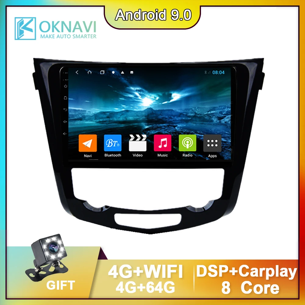 

For Nissan X-Trail Qashqai 2014-2017 Android 9.0 10 Inch Multimedia Video Player Auto Car Radio 2 Din no DVD Support 4G+WiFi FM