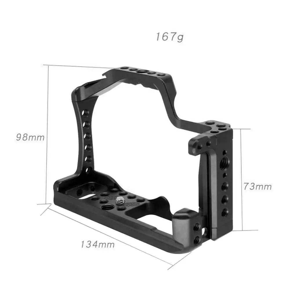Black CNC алюминиевая клетка для камеры для Canon EOS M50/M5 DLSR чехол Quick-Rease пластина Холодный башмак крепление Расширительная крышка Поддержка фотографии - Цвет: Black
