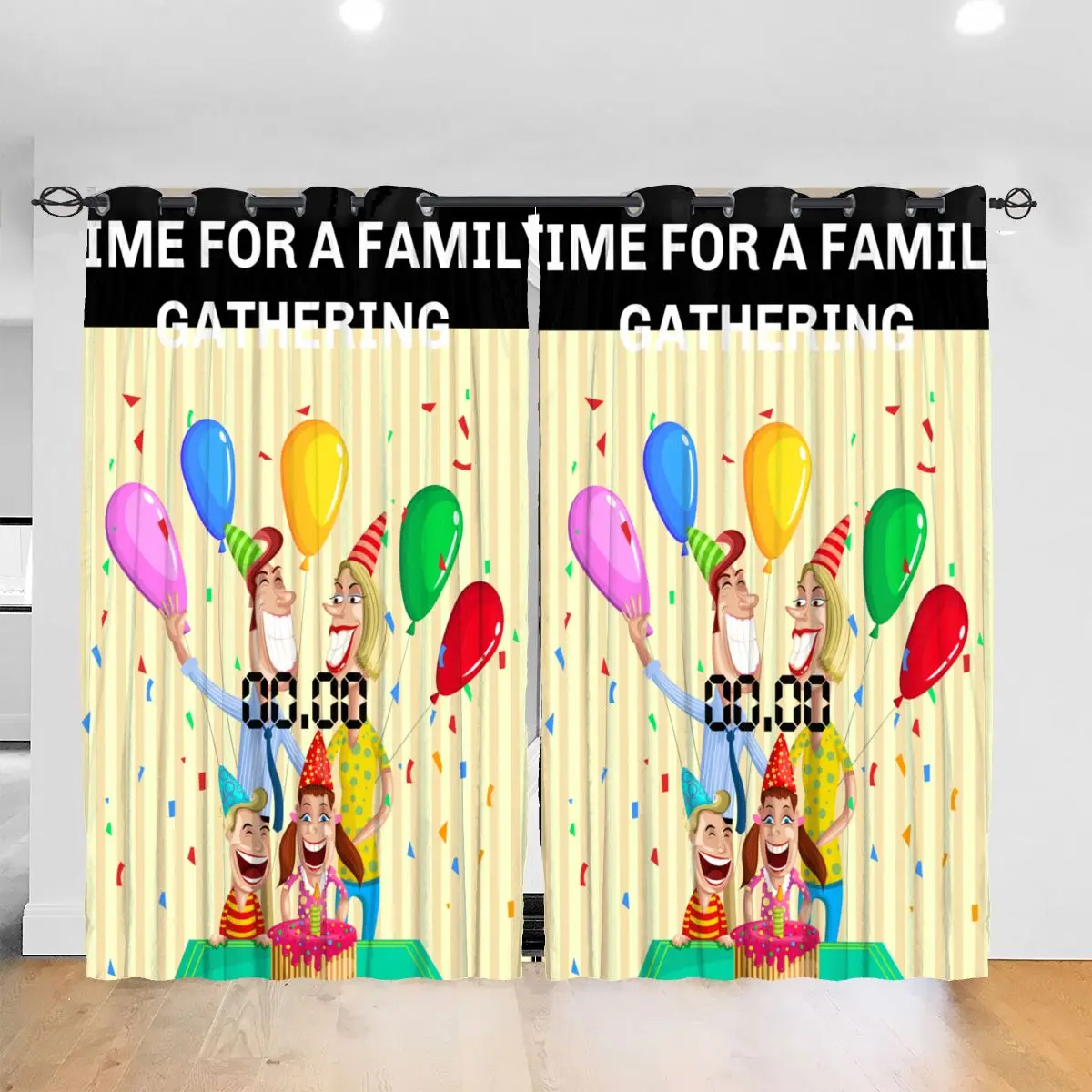 

Living Room Sun Block Curtain Time For A Family Gathering Light Shading Bedroom Blackout Window Curtains 52x72In