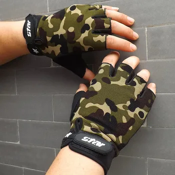 

New Men Antiskid Cycling Bike Gym Fitness Sports Half Finger Gloves Fashion Gloves Men Women Cycling Gloves Half Finge @6