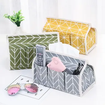 

Cotton Linen Art Tissue Box Napkin Holder Cover Room Car Sofa Hotel Kitchen Decorative Paper Container Case School Supplies