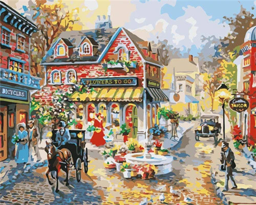 AZQSD Paint By Numbers For Adults Scenery DIY Unframe Acrylic Paint Decoration Oil Painting By Numbers House Unique Gift - Цвет: SZGD1914