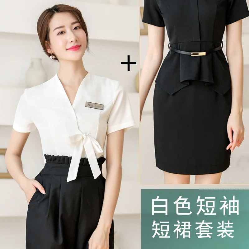 women uniform chinese style workwear medical scrubs work suit v neck dentist spa massage sets health club beautician - Цвет: color9