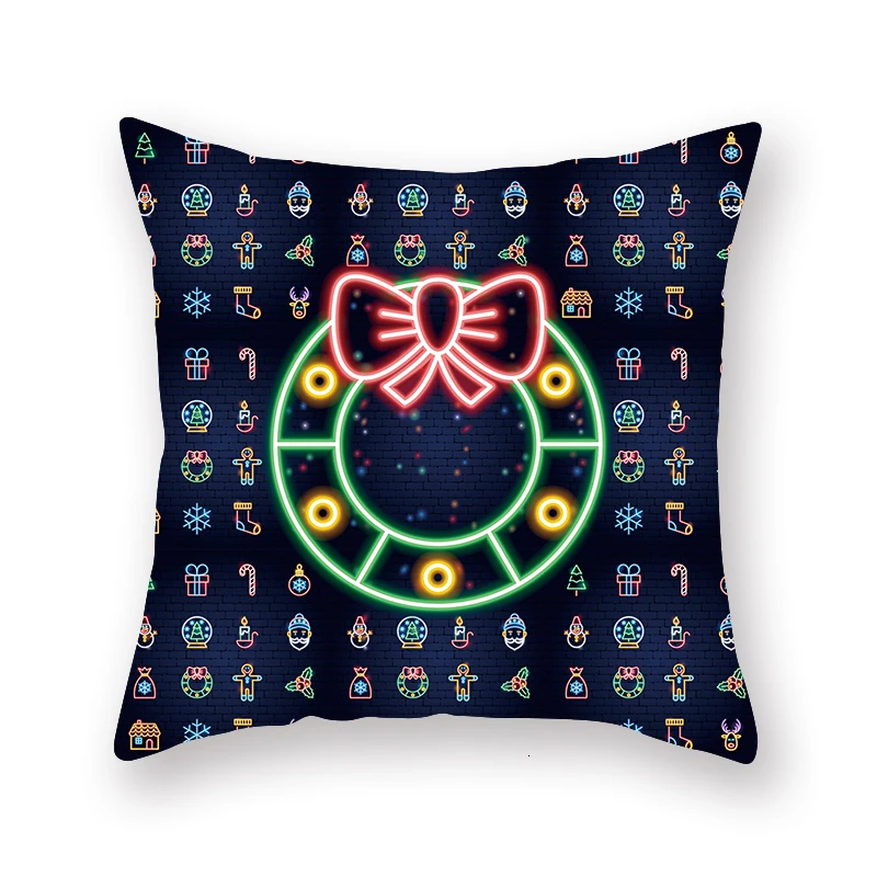 16 Christmas Decorative Cushion Cover For Sofa Bed Office 45*45cm Polyester Pillowcover Cuscini Decorativi Festival Decoration - Цвет: 16