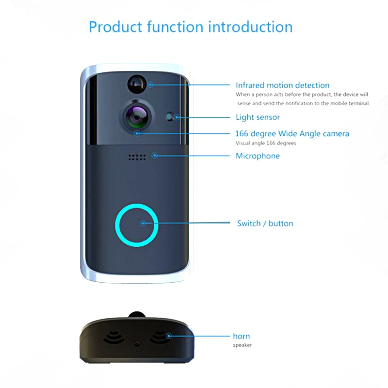 Wireless Smart WiFi Doorbell IR Video Visual Camera Intercom Protect Home Safe B88