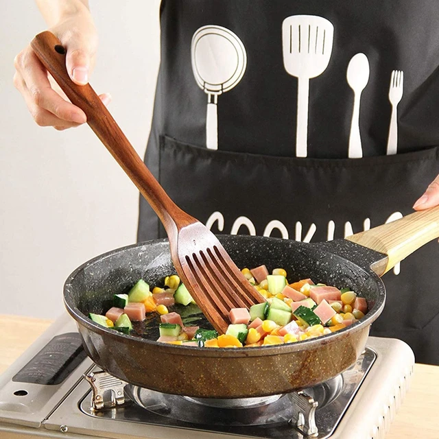 Teak Wooden Non-stick Pan Special Cooking Wooden Shovel Long Handle Wooden  Spatula Spoon Cooking Wooden Shovel Cookware Sets - AliExpress