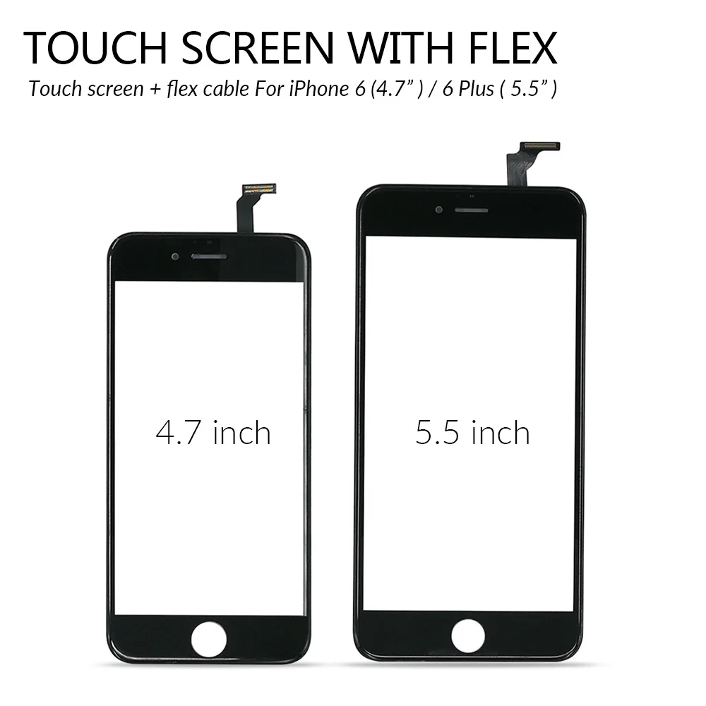 Сенсорный экран дигитайзер Рамка для iPhone 5 5S 6 plus 6s сенсорный экран передняя сенсорная панель стекло объектив 6 p 6s аксессуары для телефонов+ пленка