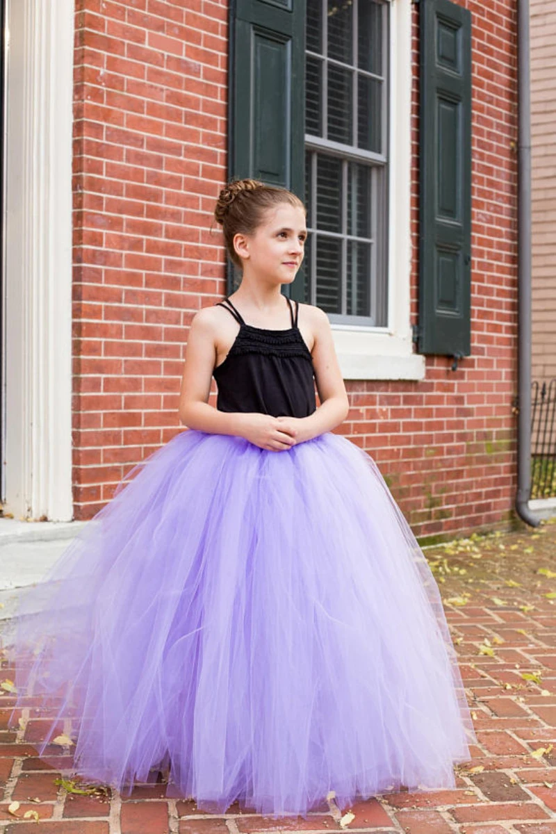 Лаванда Длинная белая юбка-пачка для маленьких девочек; детская балетная юбка-американка; Нижняя юбка-пачка; Детский костюм на Рождество, день рождения, вечеринку; юбки - Цвет: Лаванда