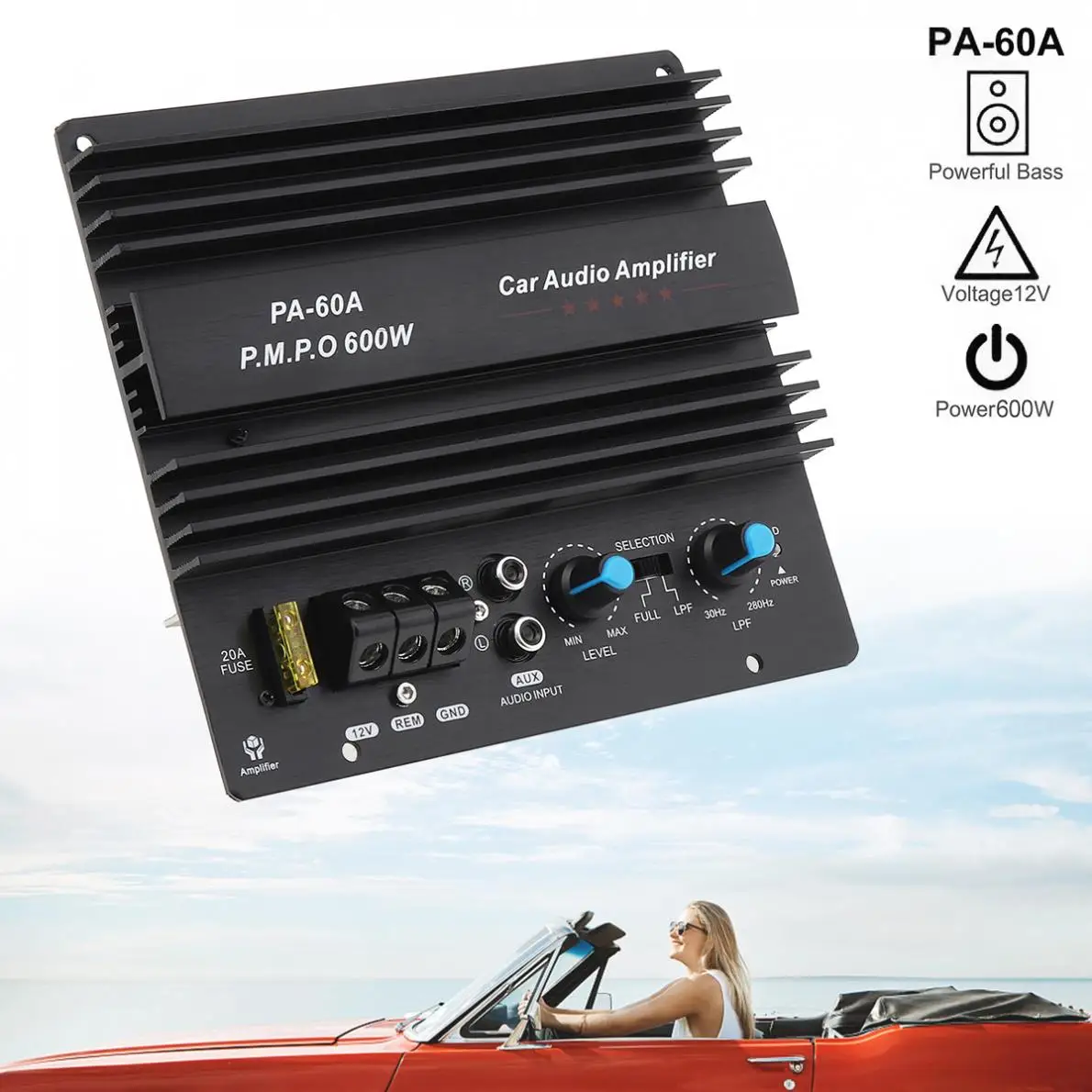 12V 600W Car Audio Amplifier Board Speaker Subwoofer Board Bass Module High Power Mono Channel Lossless Accessories
