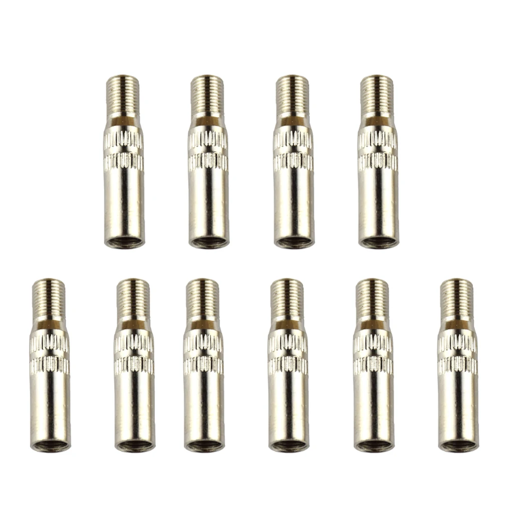 10 Pcs. Car Motorcycle Brass Tire Valve Extension Cap, Φ7.5mm, Length 39mm, Waterproof, Wear Resistant
