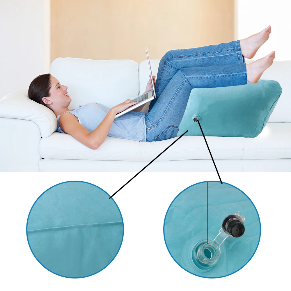 Cuscino per il ginocchio portatile Cuscino per il riposo Cuscino per le gambe gonfiabile leggero per sollevamento del piede per donna incinta in PVC  15