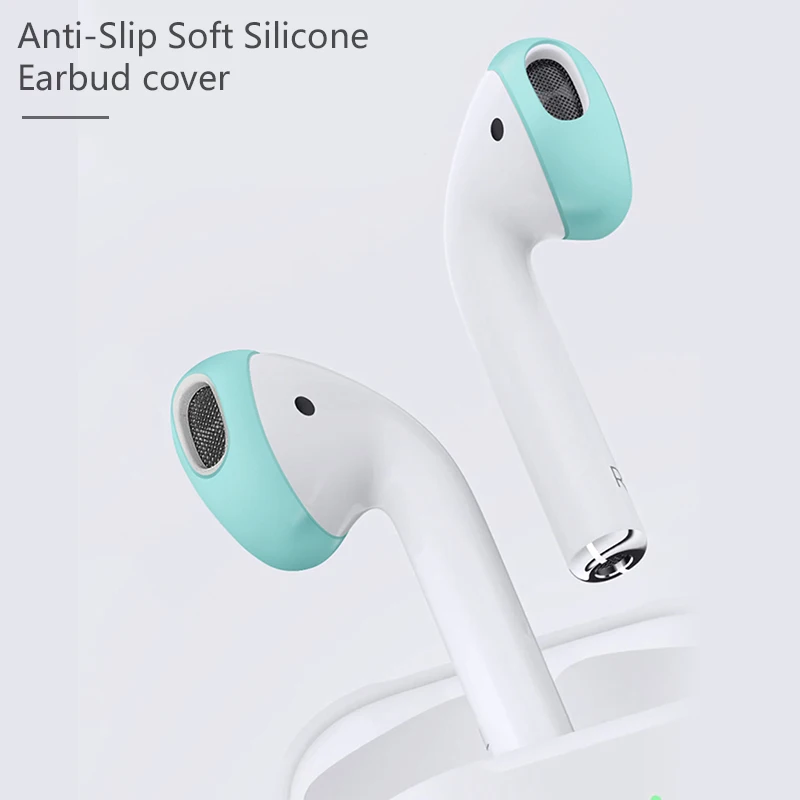 2 пары мягкий ультра тонкий Противоскользящий силиконовый чехол для Apple AirPods 1 2 Earpods модные 7 цветов наконечники для наушников