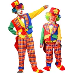 Umorden Хэллоуин карнавальные костюмы отец, папа и сын соответствующий костюм цирковой клоун плед Косплэй комплект одежды