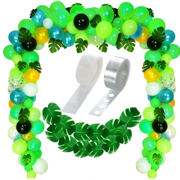

NEW-Children's Day Party Birthday Party Jungle Party Supplies Balloons Garland Kits Palm Leaves Hawaiian Party Decoration