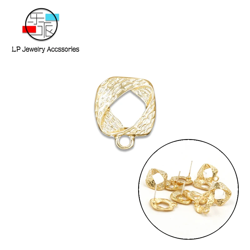 

handmade square earrings making accessories Trendy DIY jewelry finding Zinc Alloy Earrings Base Connectors Linkers 10pcs/lot