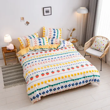 

Bohemian style flat sheet, pillowcase&duvet cover 2/3/4/5PCS skin breathable soft Bedding set