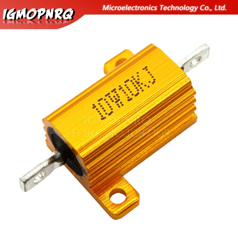 2Pcs 10W Di Potenza In Alluminio Metallo Borsette Caso Filo Avvolto Resistor 0.1 ~ 10K 0.5 1 2 3 5 6 8 10 20 100 150 200 300 500 1K 5K Ohm