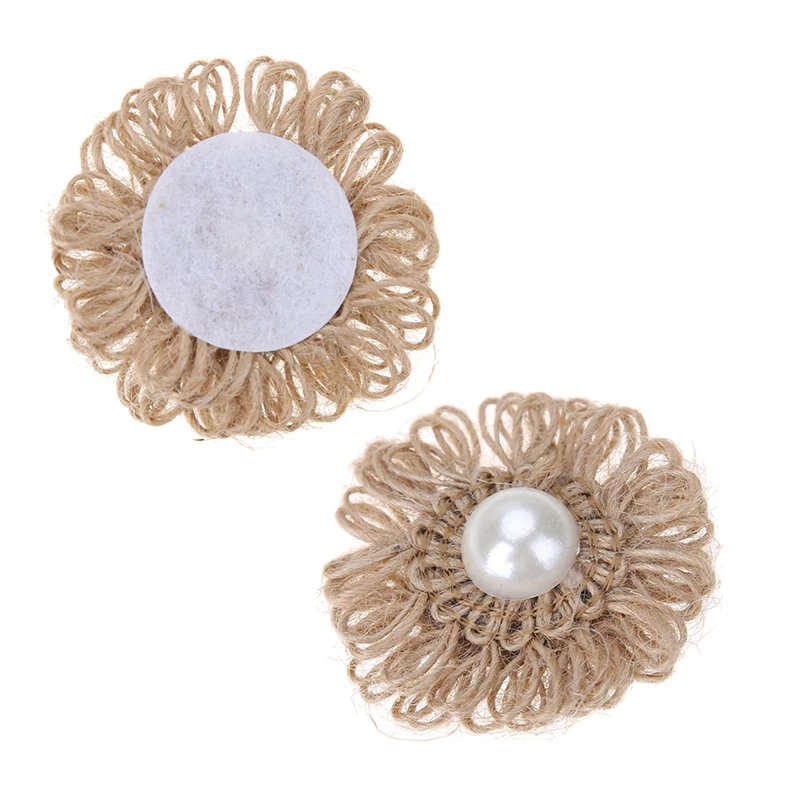 Мешковина жемчуг имитация искусственного цветка цветок джутовый розы свадебная