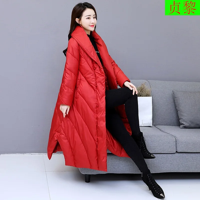 

2018 New Style Winter Thick Mid-length Cotton-padded Clothes Women's over-the-Knee Retro Frog down Jacket Cotton-padded Clothes