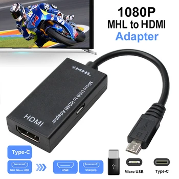 

Type C & Micro USB To HDMI 1080P HD Audio Video Cable for HDTV Converter Adapters For TV PC Laptop Phone Tablet