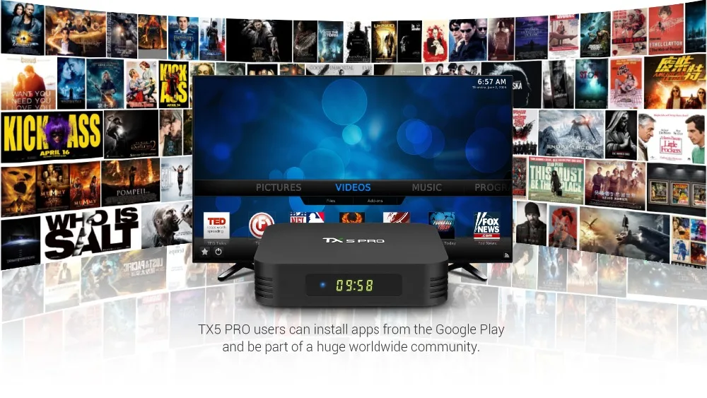 TX5 Pro Smart tv BOX Android 8,1 4 ГБ 32 ГБ Amlogic S905X2 четырехъядерный 2,4G& 5G двойной Wifi медиаплеер с гарнитурой 1080P HD телеприставка