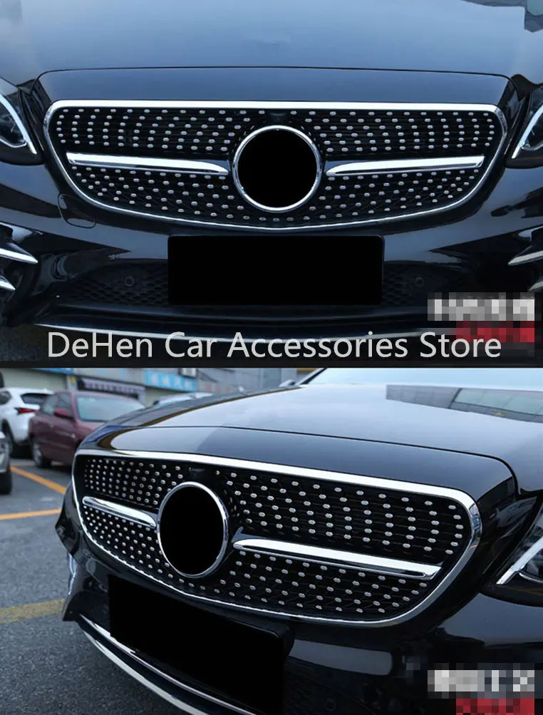 Передняя Алмазная решетка для Mercedes Benz C Class W205 15-19 C450 C250 C180 C200 C220 C63 C300 гоночные решетки без логотипа центра