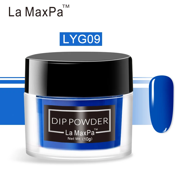 La MaxPa яркий неоновый окунающий порошок 10 грамм нет необходимости УФ светильник порошок неонового пигмента более сильная неоновая пудра окунание дизайн ногтей - Цвет: LYG09