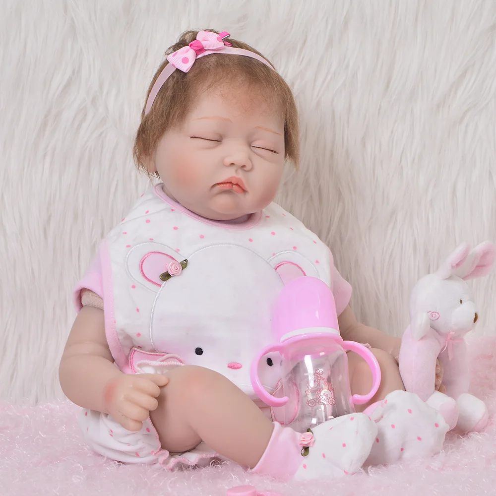  Keiumi Hot Selling 55cm Reborn Baby Doll Eyes Closed Model Baby Reborn Baby