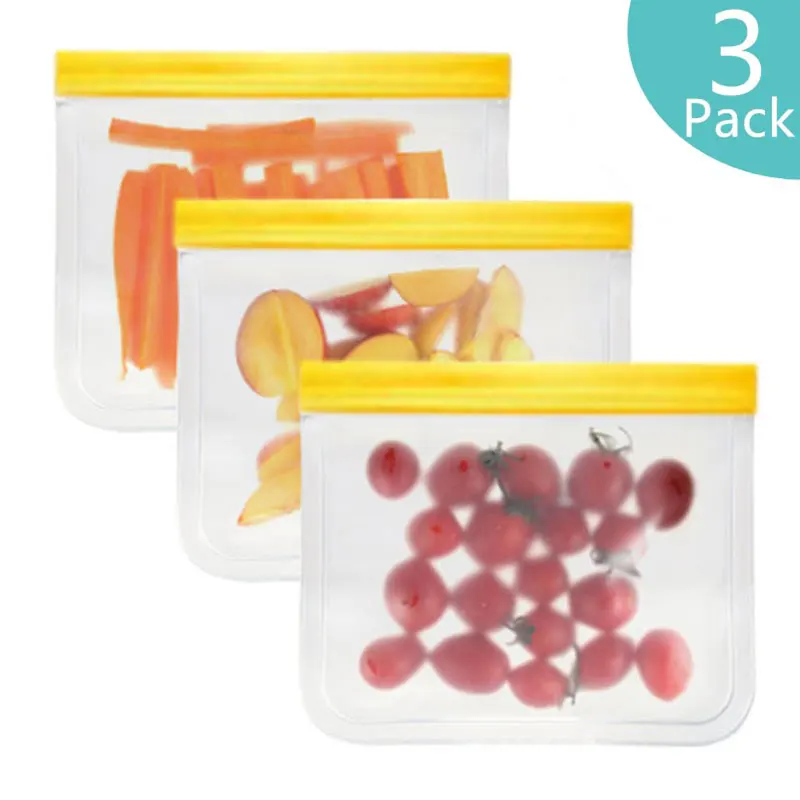 Reusable Silicone Food Storage Bags 7 Pack Airtight Seal Food Silicone Bag  T6