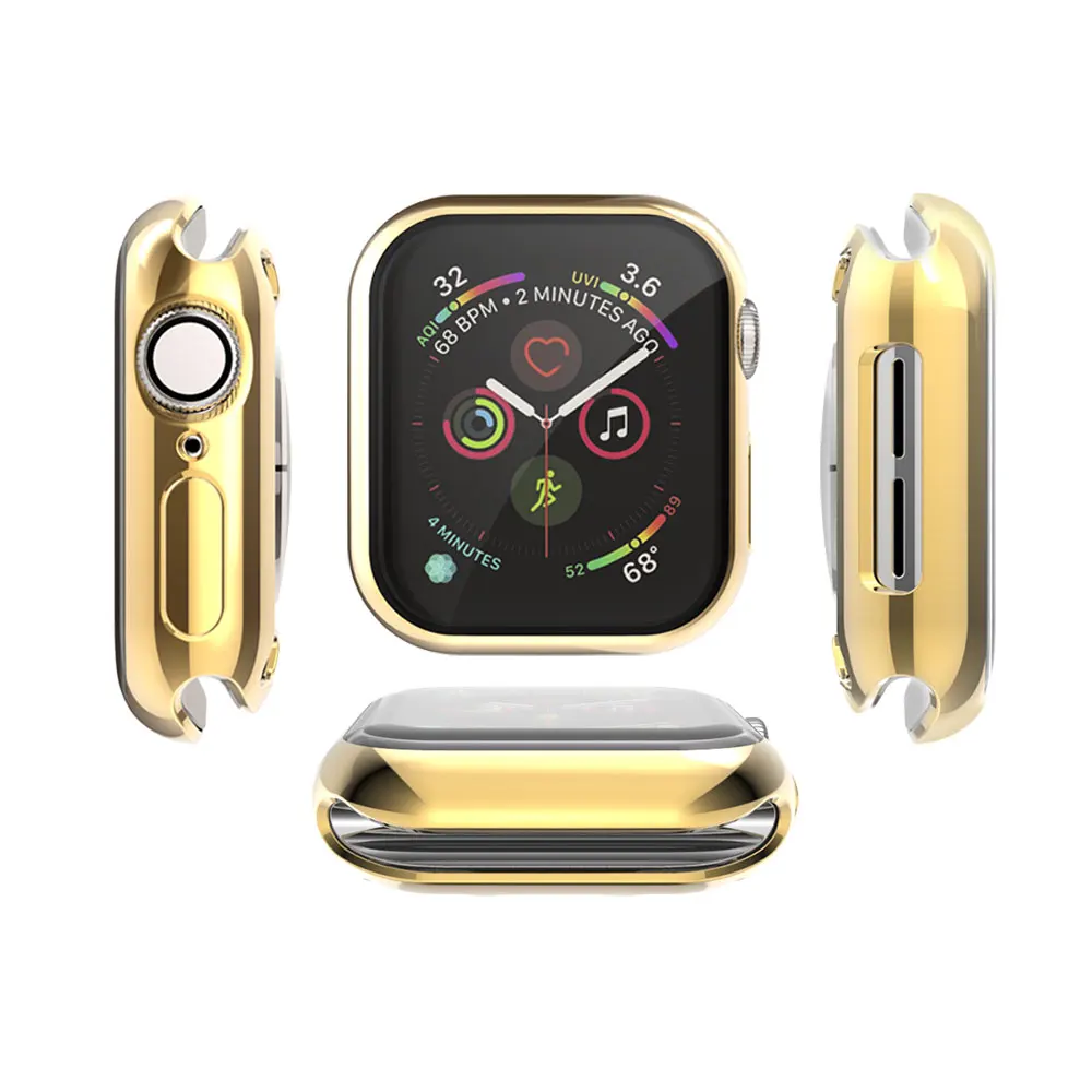 Чехол для Apple Watch series 5 4 3 2 1 ремешок чехол 38 мм 42 мм 42 мм 44 мм Тонкий ТПУ чехол-протектор для iWatch