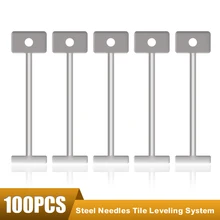 

100 Pcs Replacement Steel Needles for Flooring Wall Tile Leveling System Leveler Replaceable Pin Tiling Construction 1.5mm Tools