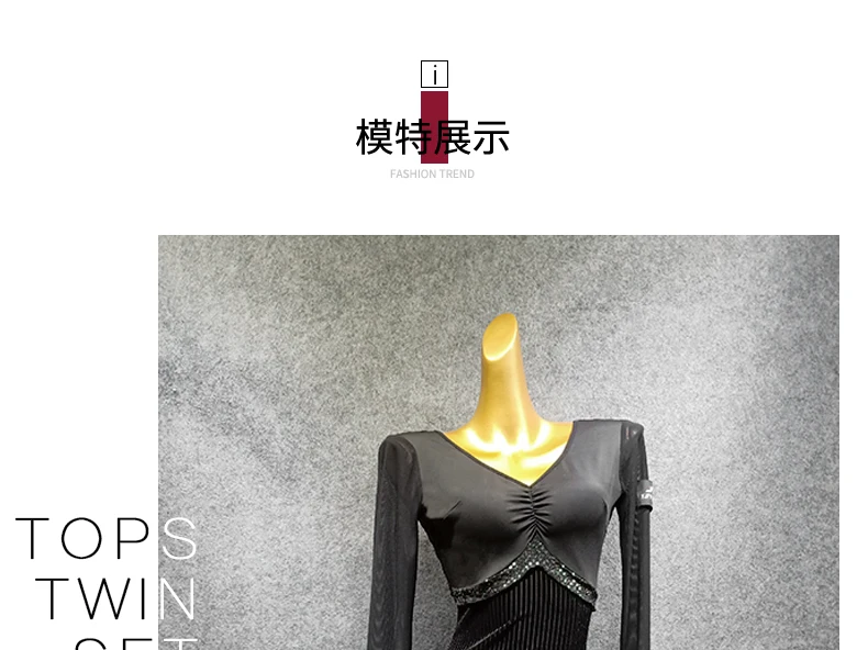 Black ballroom dance competition dress for dancing ballroom dress standard dance dress waltz dress fringe dance wear dot dress