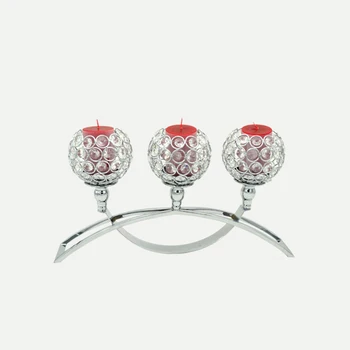 

Silver Crystal Candelabra for Wedding Table Centerpieces Tealight Cheap Candle Holder for Christmas Halloween Home Decoration