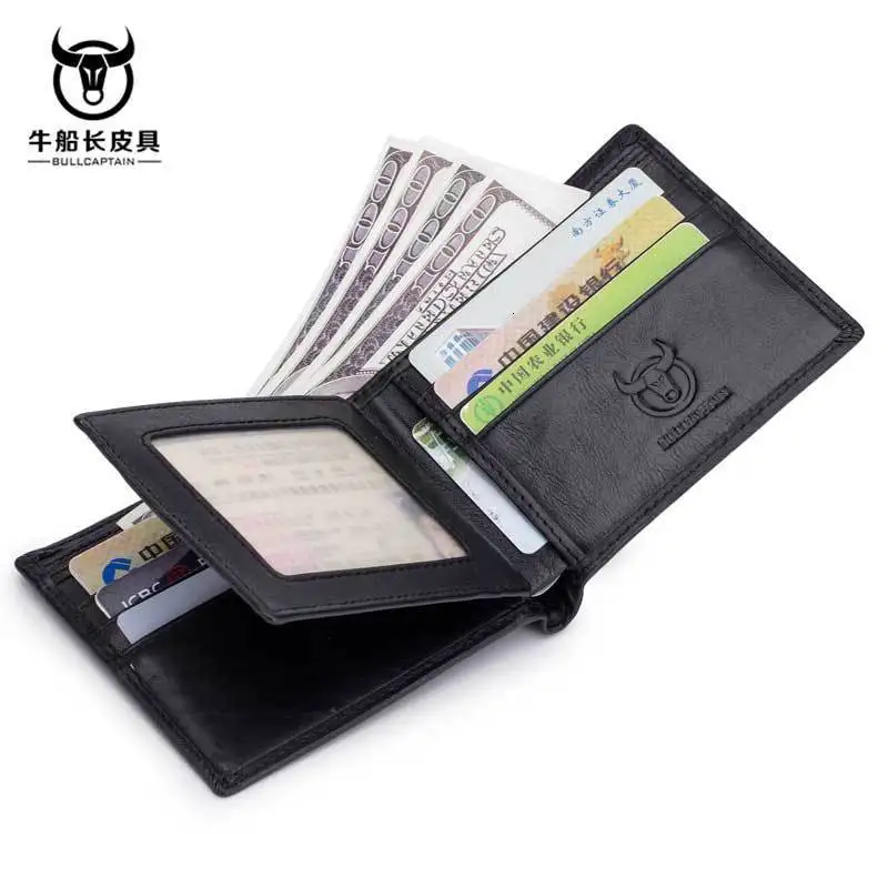 Head Layer Cowhide Man Leisure Time Business Affairs Certificates Doka Position Genuine Leather Cross Section Wallet Purse