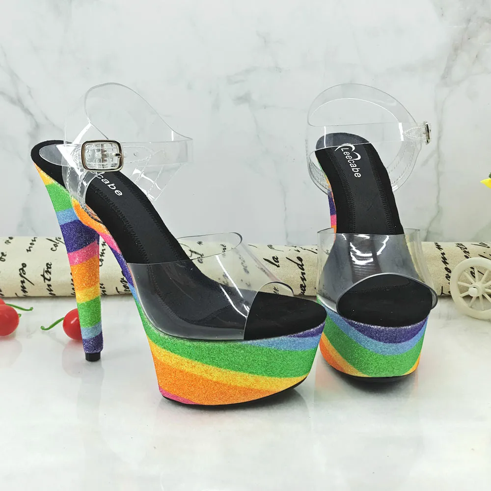 

Leecabe 15CM/6Inch Women's Platform Sandals party High Heels Shoes Pole Dancing Shoes
