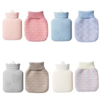 

Silicone Hot Water Bag Microwave Heating Silica Gel Bottle Knit Cover Silica Gel Hand Warm Bottle Hot Water Bottles