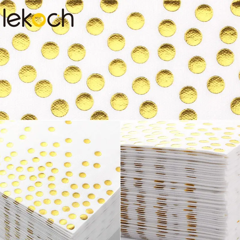  Lekoch White Gold Point Table Napkins Square Napkin Pocket Handkerchief for Wedding Birthday Home P