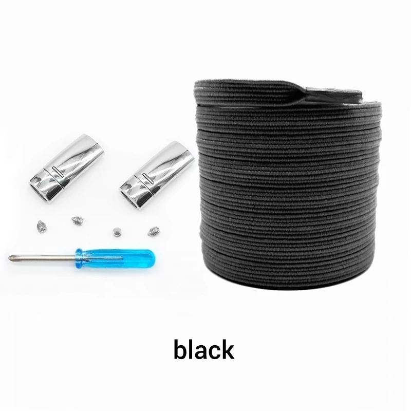 Black Новинка, без галстука, магнитный фиксирующий башмак, шнурки, быстрый эластичный фиксирующий башмак, шнурки для детей, взрослых, женщин, мужчин, шнурки - Цвет: Black