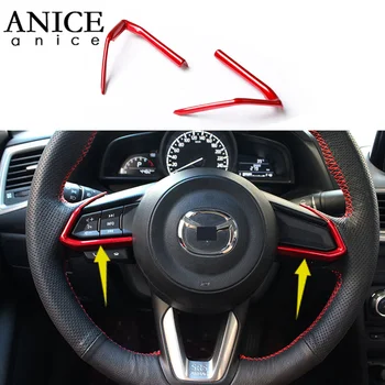 

2pc Carbon fiber color ABS Steering Wheel Frame Decorator trim Fit for Mazda3 Mazda6 mazda2 CX-5/CX-3/CX-9/CX5/CX3/CX9