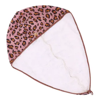 

Multifunctional Hair Drying Towel Cap PracticalWater Absorption Towel Hat Bath Caps for Home Bathroom (Pink Leopard Print)